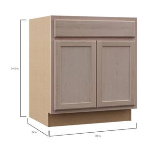 Hampton Bay Hampton 30 in. W x 24 in. D x 34.5 in. H Assembled Base Kitchen Cabinet in Unfinished KB30-UF