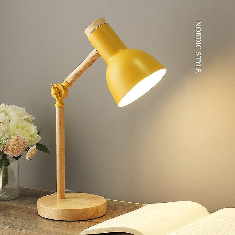 Nordic Wooden Iron Led Desk Lamp For Dorm Eye Protection Reading Table Lamp For Study Home Office Room Decor Bedside Night Light