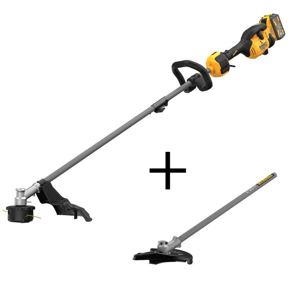 DW 60V MAX Brushless Cordless Battery Powered Attachment Capable String Trimmer Kit  Brush Cutter Attachment DCST972X1WAS5BC