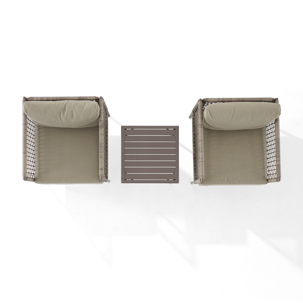 Cali Bay 3Pc Outdoor Wicker And Metal Chair Set   27.5\