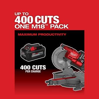 MW M18 FUEL 18V 10 in. Lithium-Ion Brushless Cordless Dual Bevel Sliding Compound Miter Saw Kit with One 8.0 Ah Battery 2734-21