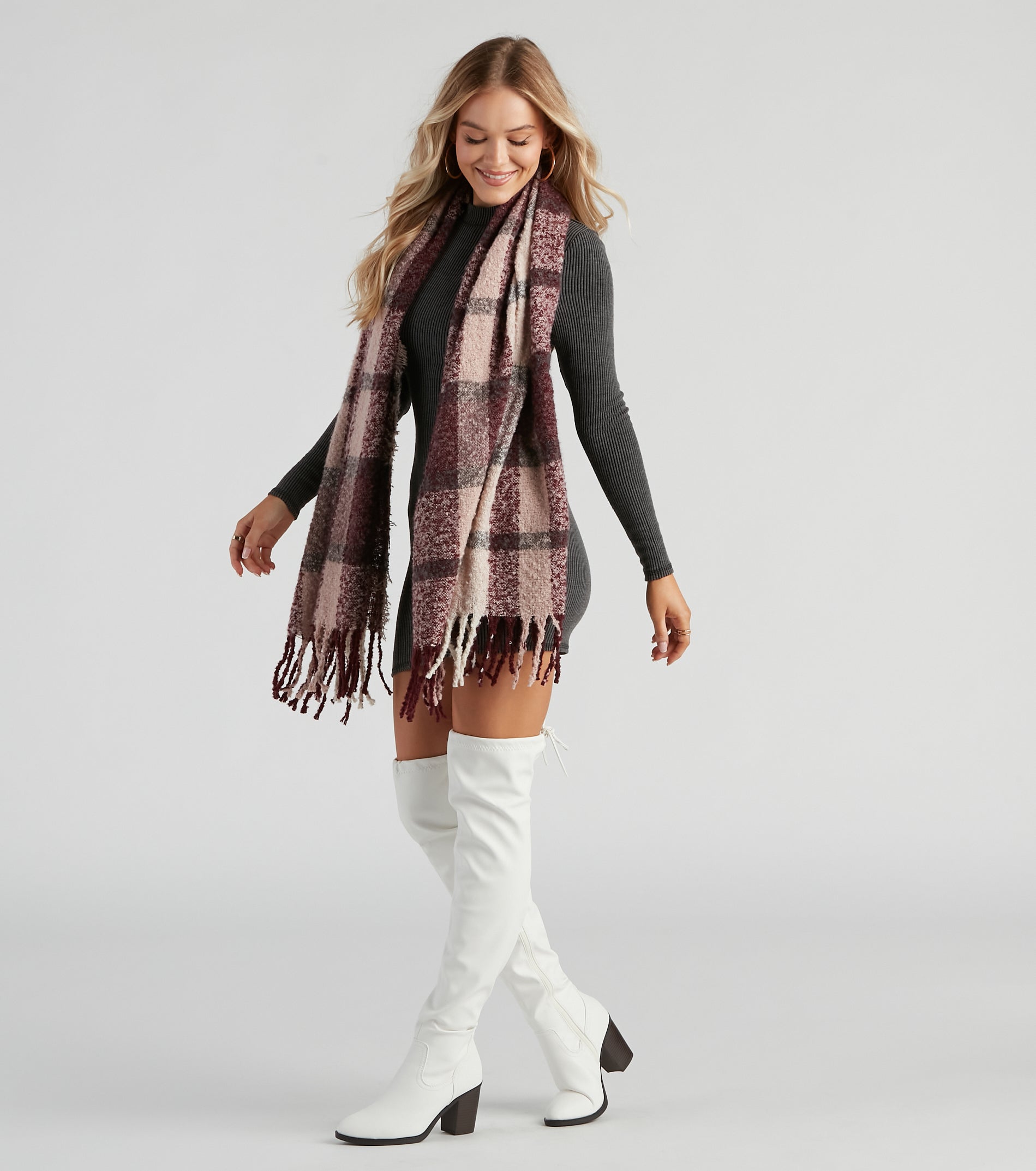 Coffee Date Chic Plaid Scarf