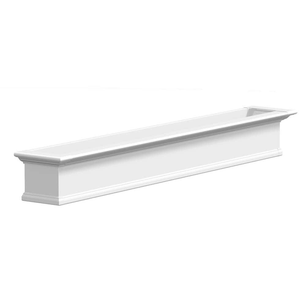 Mayne Yorkshire 84 in. x 12 in. Self Watering White Vinyl Window Box 8827-W