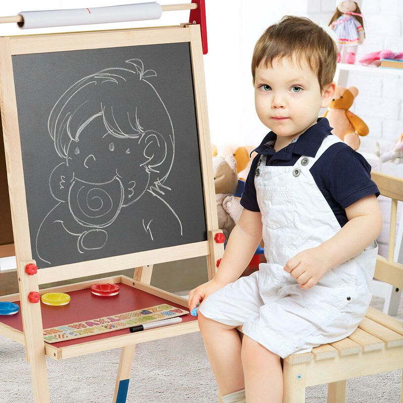 All-in-One Wooden Height Adjustable Kid's Art Easel