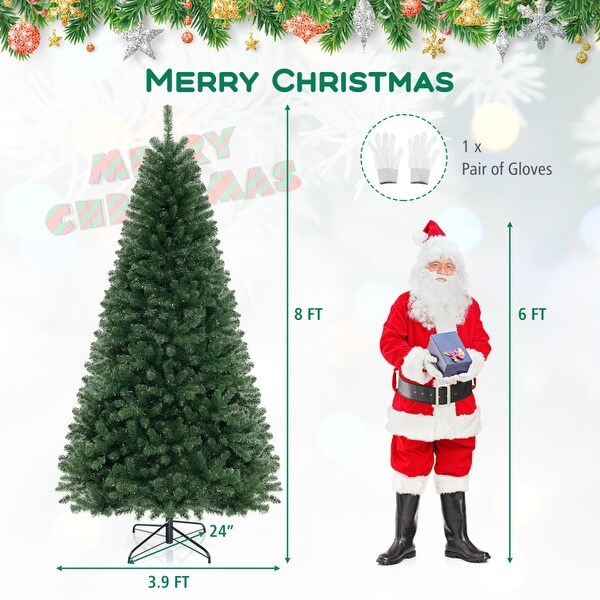 Artificial Christmas Tree with Branch Tips and Warm White LED Lights