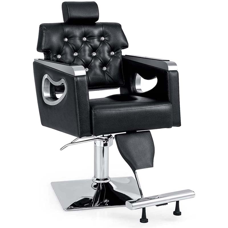 Modern Reclining Barber Chair, Adjustable Swivel Spa Makeup Tattoo Salon Chair, Hydraulic Hair Styling Chair