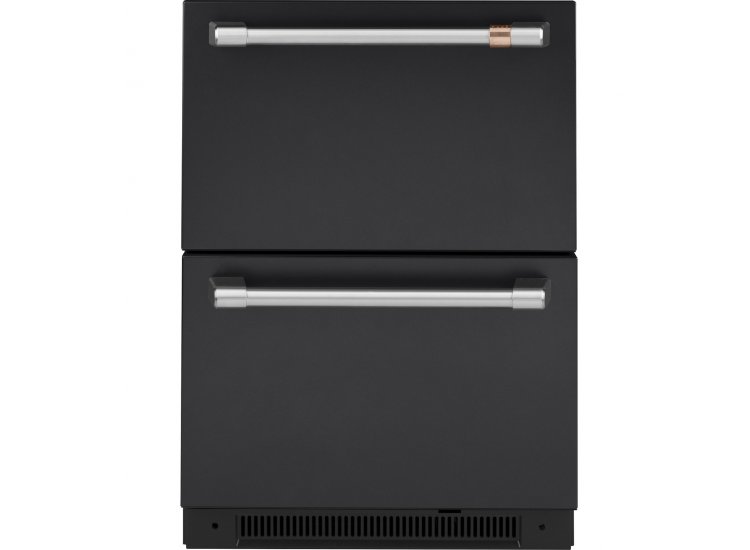 Cafe 5.7 Cu. Ft. Matte Black With Brushed Stainless Built-In Dual-Drawer Refrigerator