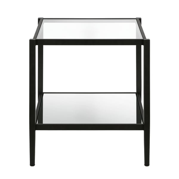 Hera 20'' Wide Square Side Table with Mirror Shelf