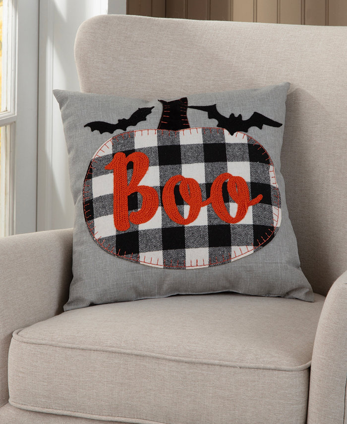 Arlee Home Fashions Halloween Boo Decorative Pillow， 18