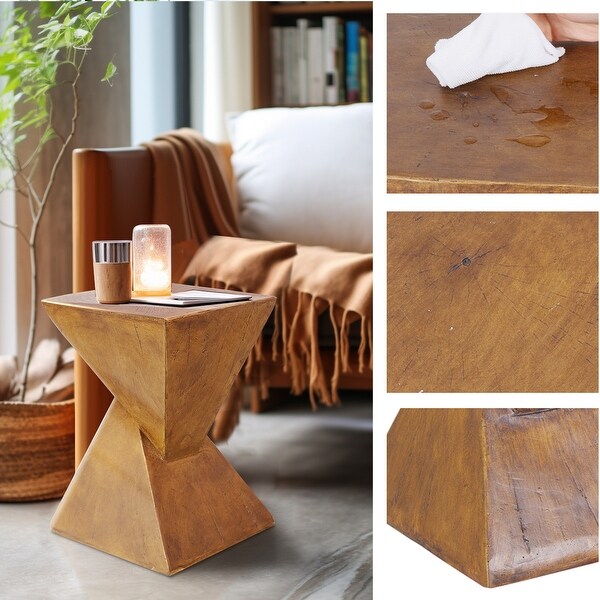 Concrete Art Side Table Modern Accent end Table for Indoor Outdoor