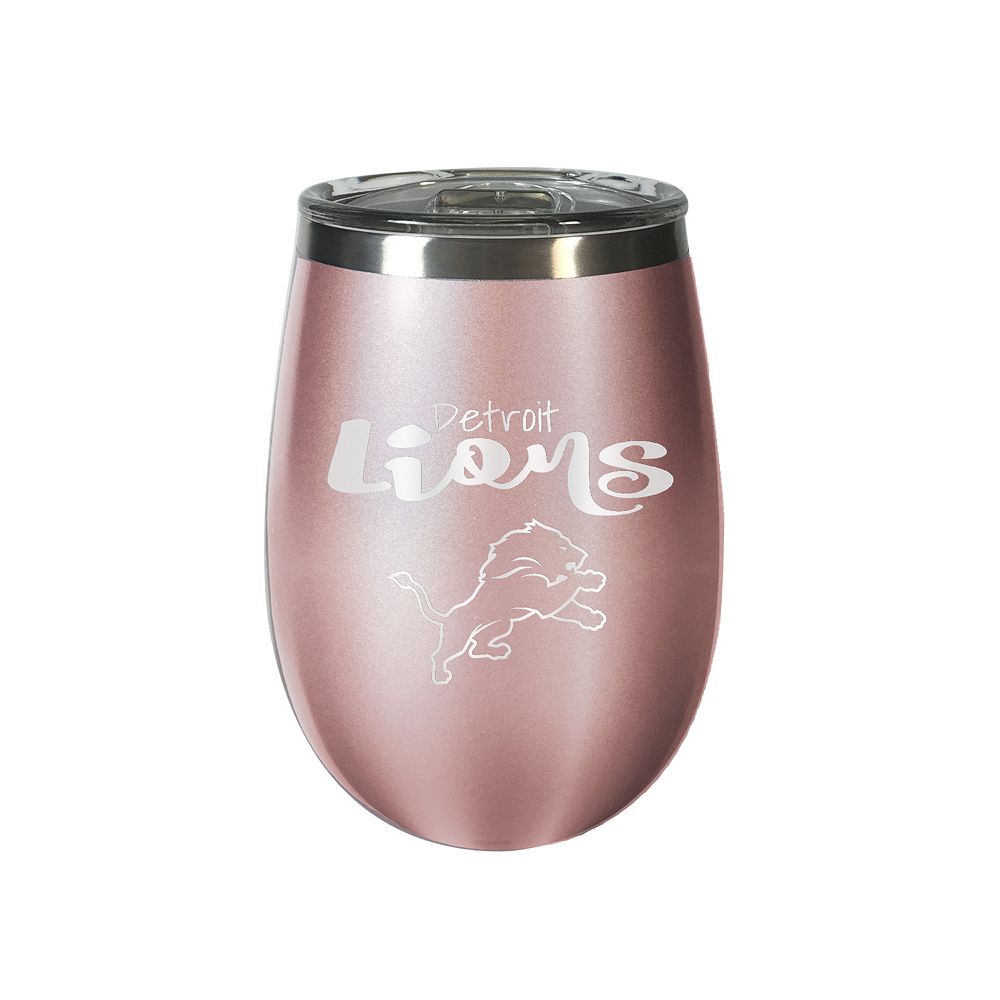 Detroit Lions 12 oz Rose Gold Finish Vacuum Insulated NFL Wine Tumbler