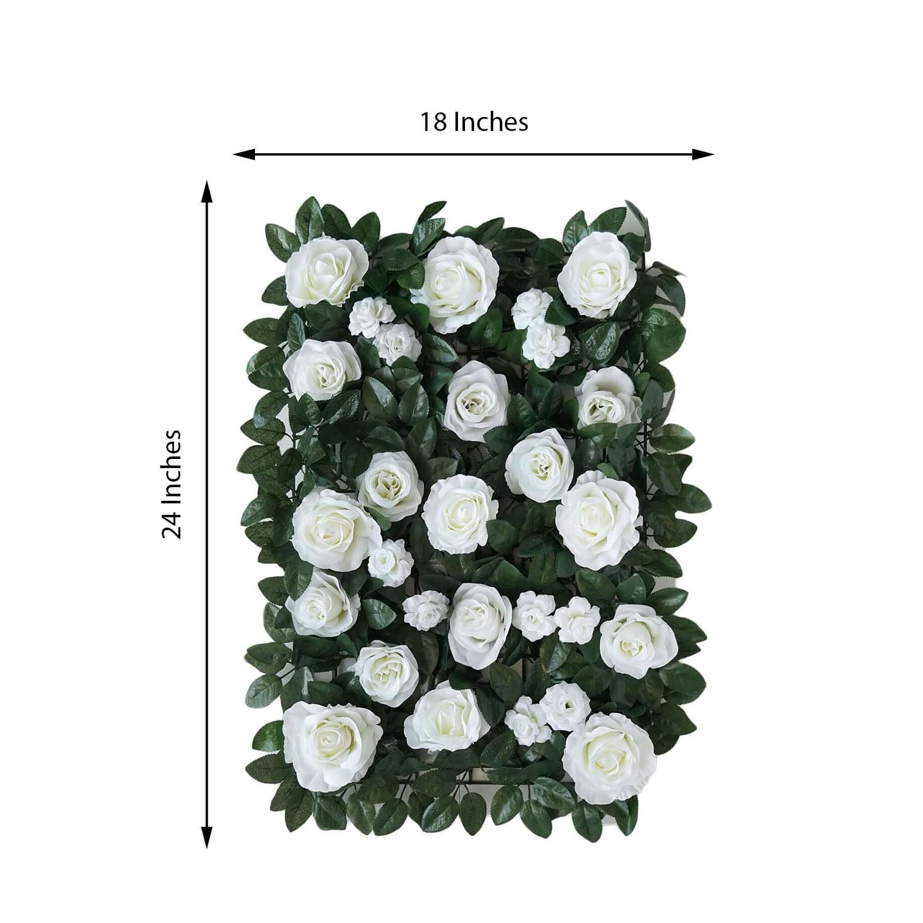 Easy-Install White Silk Rose Flower Mat Wall Panel Backdrop 3 Sq ft.