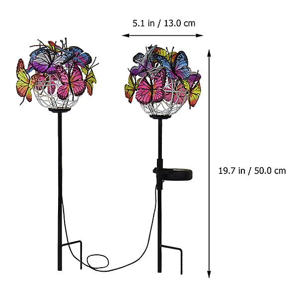 1 Set Led Solar Powered Lamp Butterflies Decorative Garden Stake Light For Yard