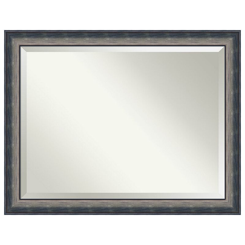 Quicksilver Scoop Beveled Wood Bathroom Wall Mirror