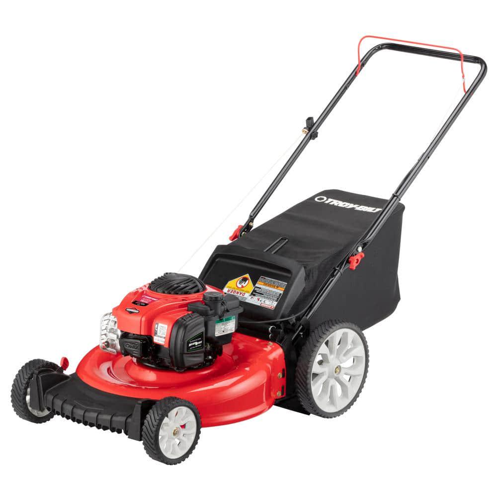 TroyBilt 21in 140cc Briggs and Stratton Gas Push Lawn Mower with Rear bag and Mulching Kit Included