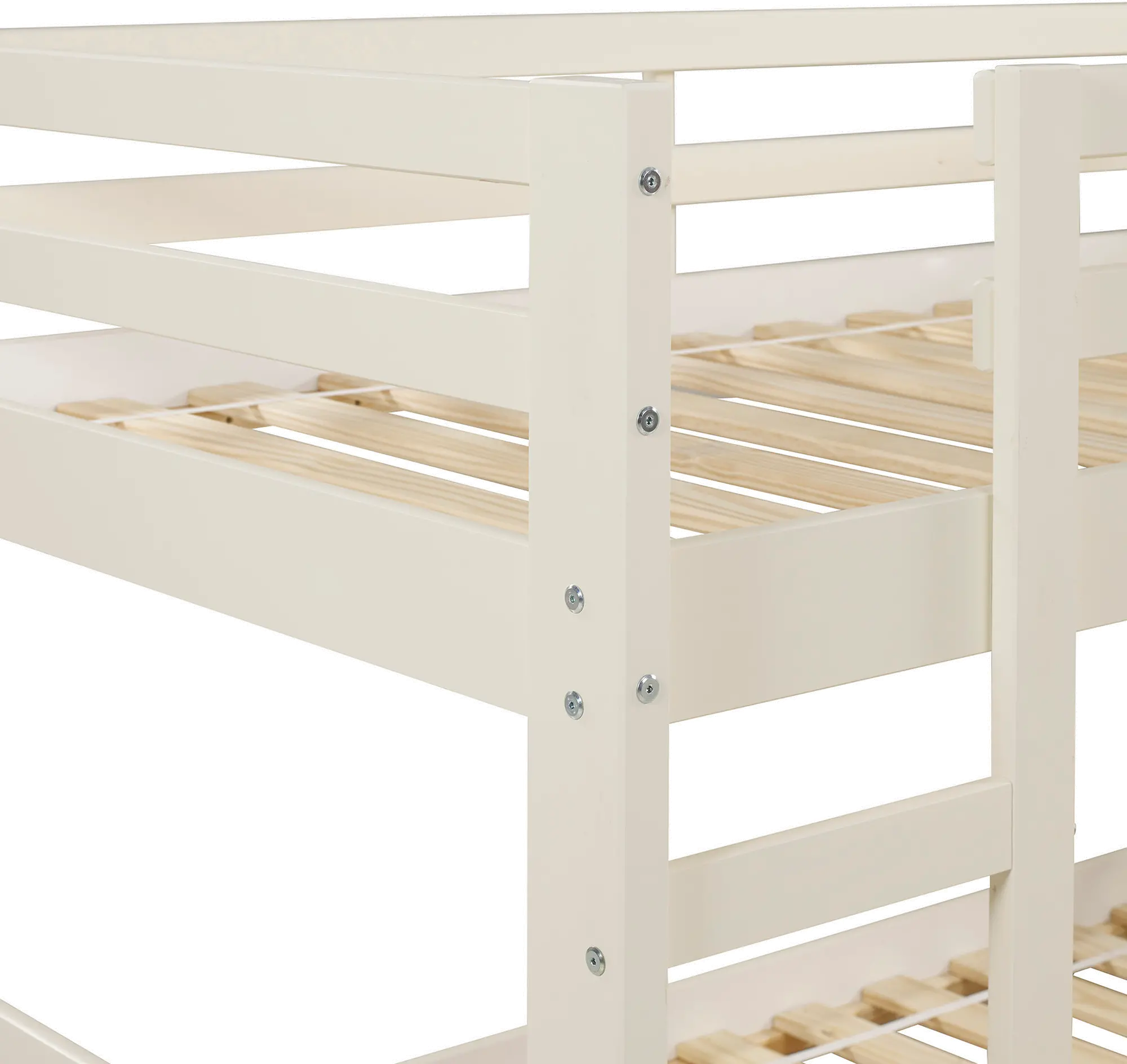 White Low Twin-over-Twin Bunk Bed - Walker Edison