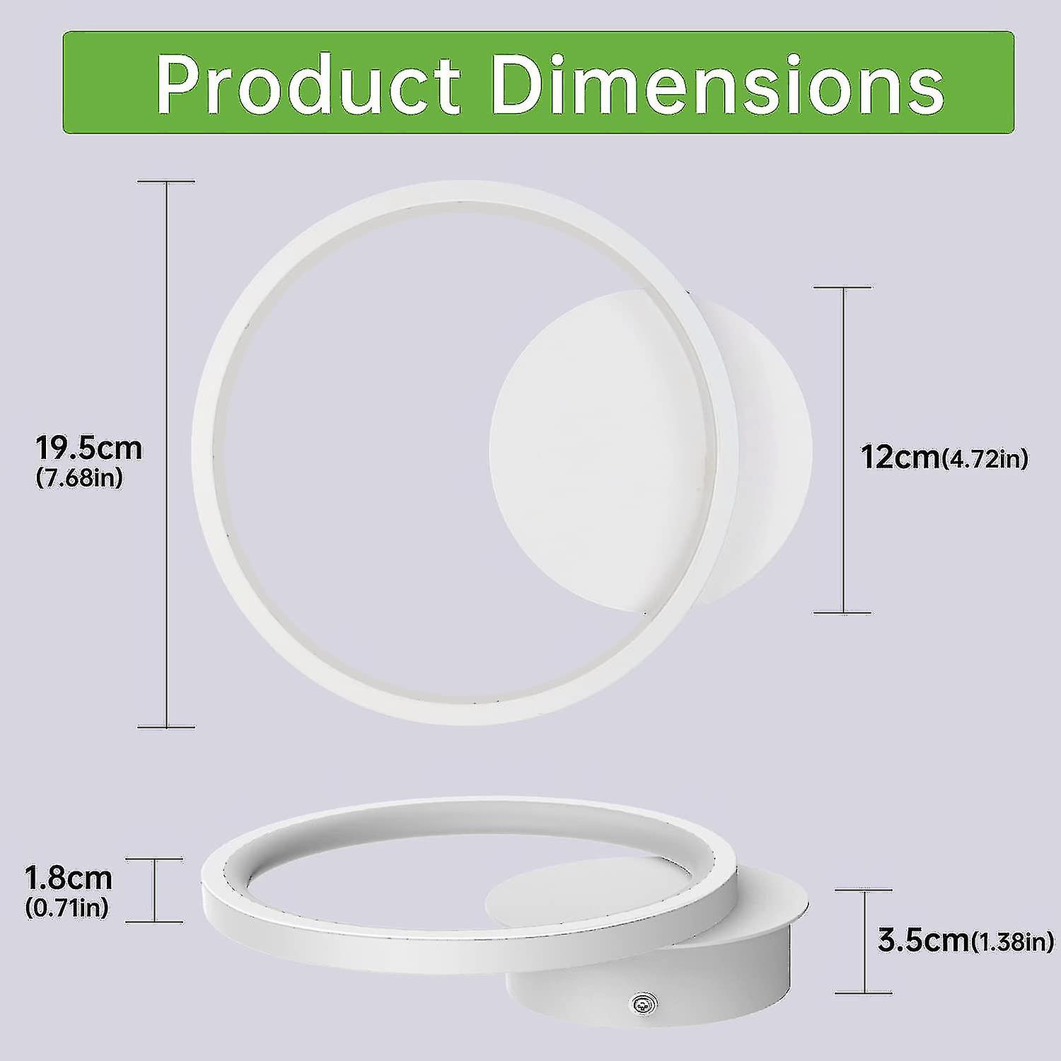 12w Led Indoor Wall Light Wall Lamp 3000k Warm White Wall Light， Ac 220v White Indoor Lights Wall Decor For Bedroom Living Room Hallway Staircase Wall