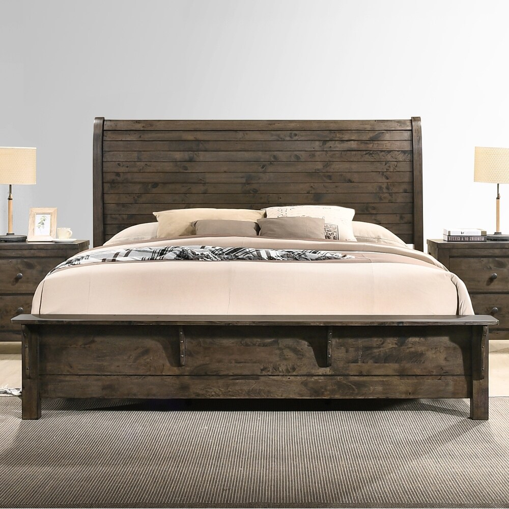 Carbon Loft Guinevere Classic Grey Brown Sleigh Bed