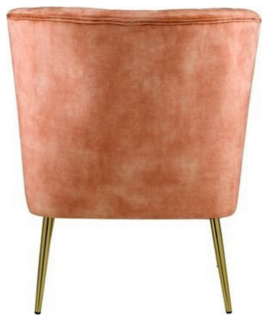 Accent Chair with Curved Tufted Back Orange and Gold   Midcentury   Armchairs And Accent Chairs   by Homesquare  Houzz