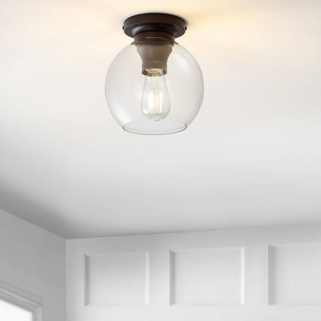 Metal glass Atlas Flush Mount includes Energy Efficient Light Bulb Jonathan Y