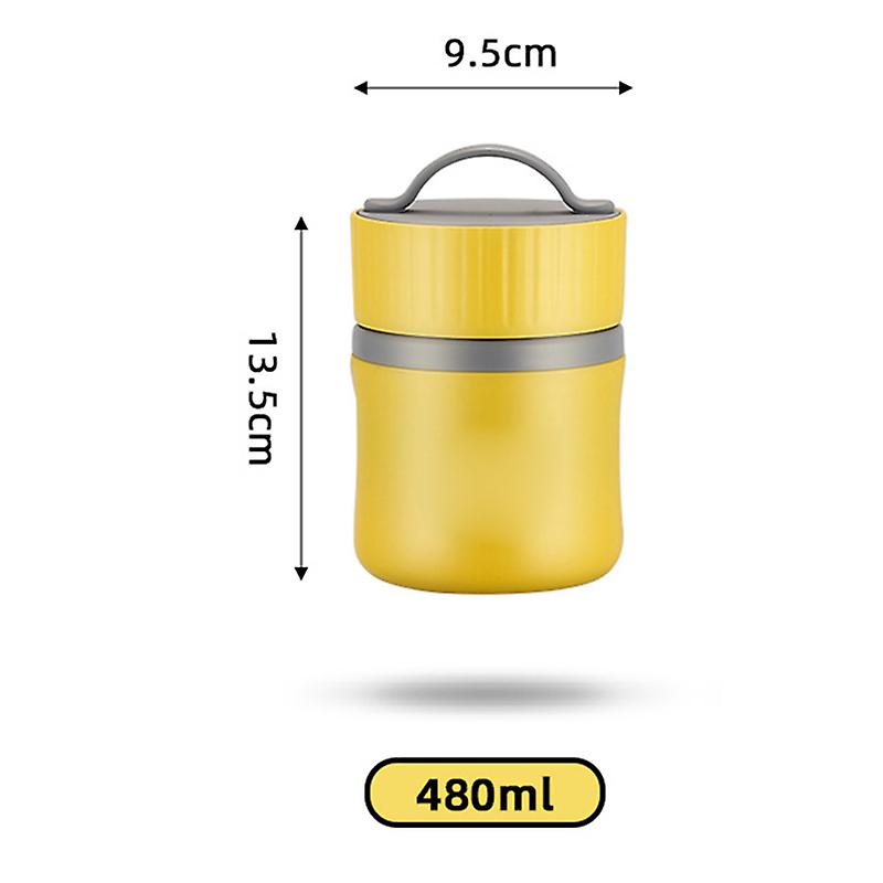 Insulation Soup Cup Porridge Milk Sealed Breakfast Lunch Box Gift 304 Stainless Steel 304 Stainless Steel Inner 480ML