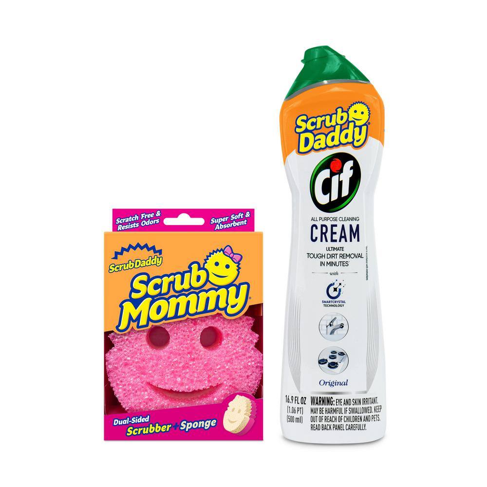 Scrub Mommy Sponge + Cif All Purpose Cleaning Cream Original 2ct Bundle 810044134469