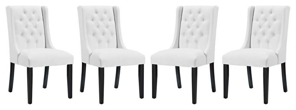 White Baronet Dining Chair Vinyl Set of 4   Transitional   Dining Chairs   by PATIOS ON FLEEK  Houzz