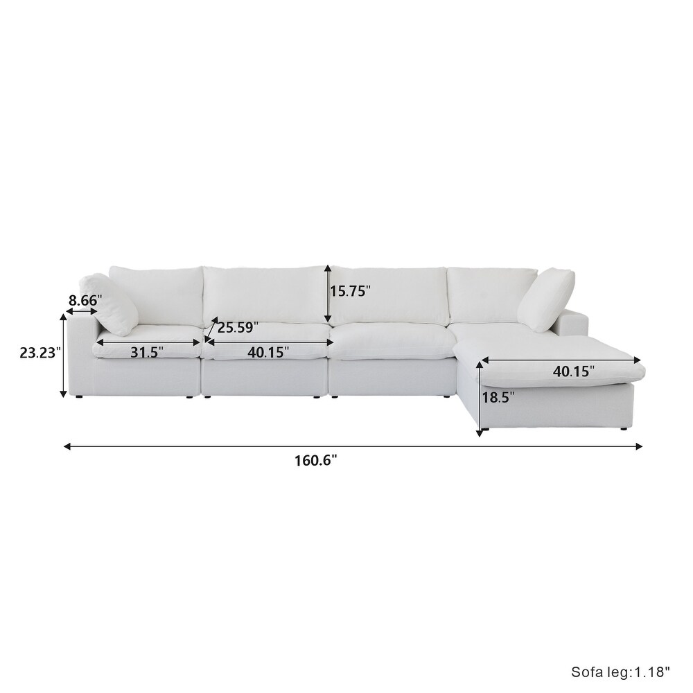 L Shape Couches for Living Room  Modern Modular Convertible Sectional Sofa Couch with Removable Cushion Covers