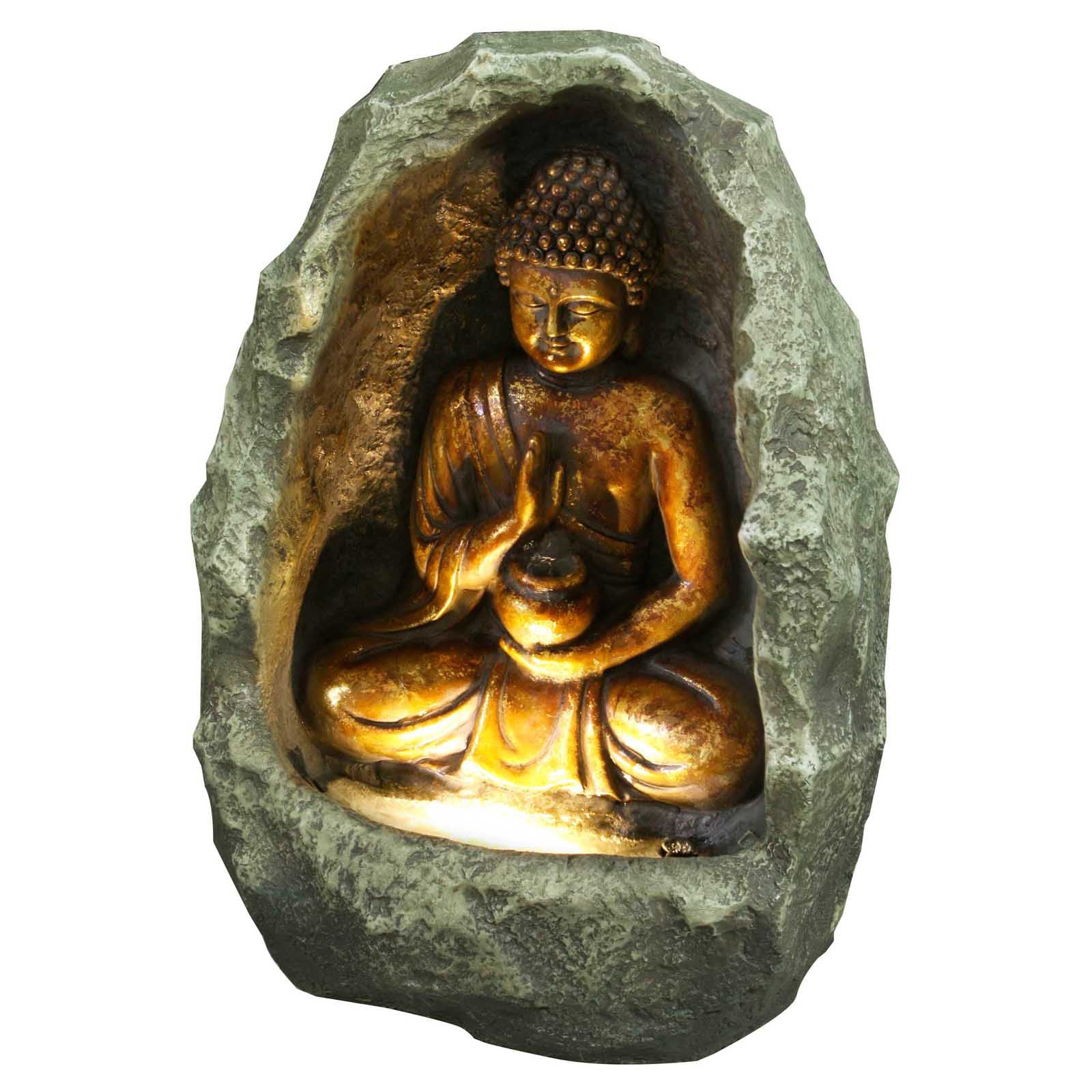 Hi-Line Golden Buddha Fountain with Light