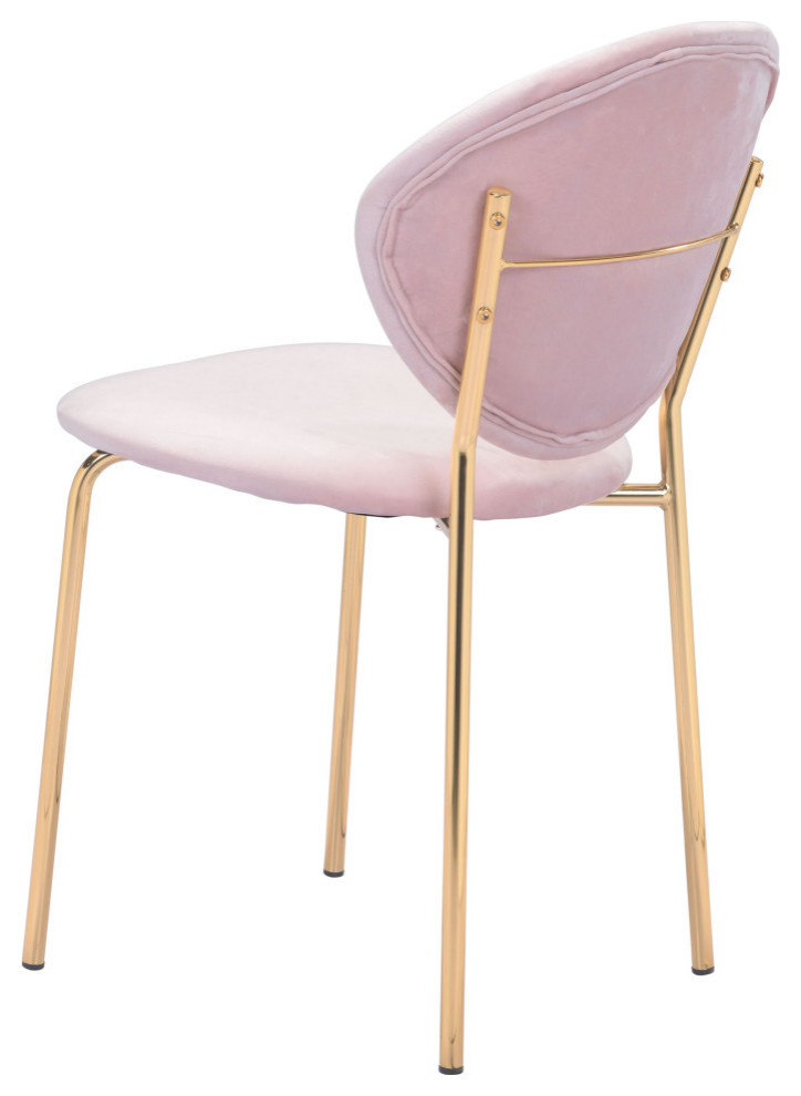 Clyde Dining Chair (Set of 2) Pink  ampGold   Midcentury   Dining Chairs   by Sideboards and Things  Houzz