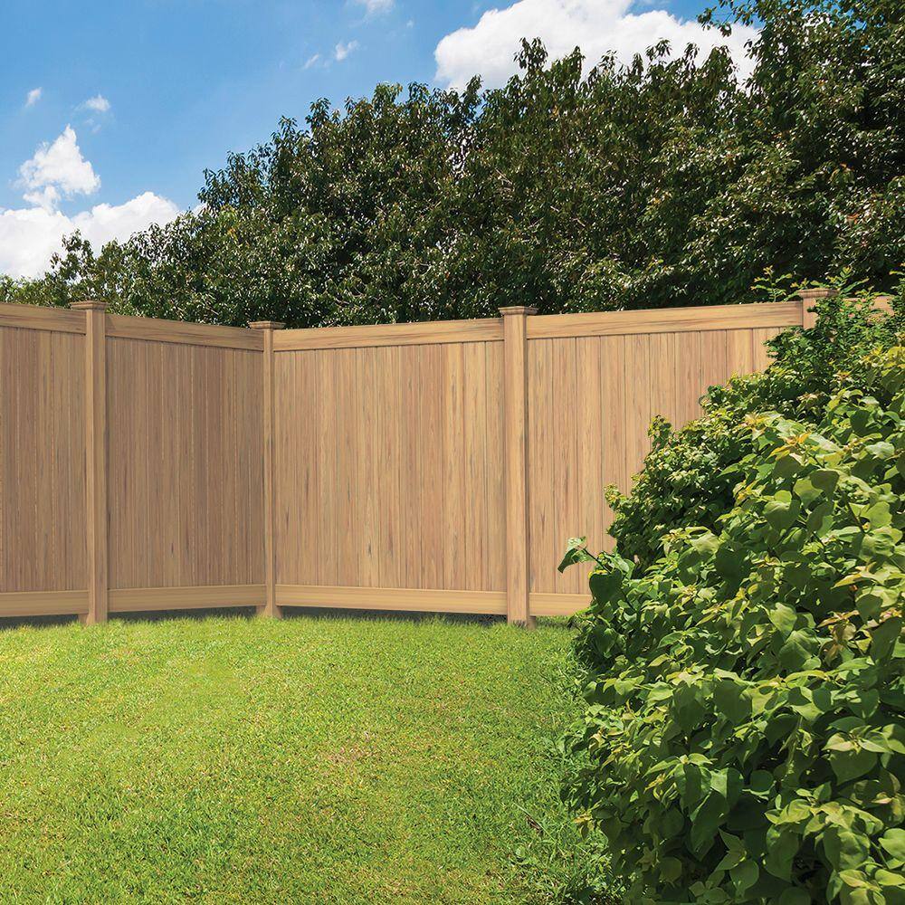 Barrette Outdoor Living 5 in. x 5 in. x 8-1/2 ft. Cypress Vinyl Fence Line Post 73014400