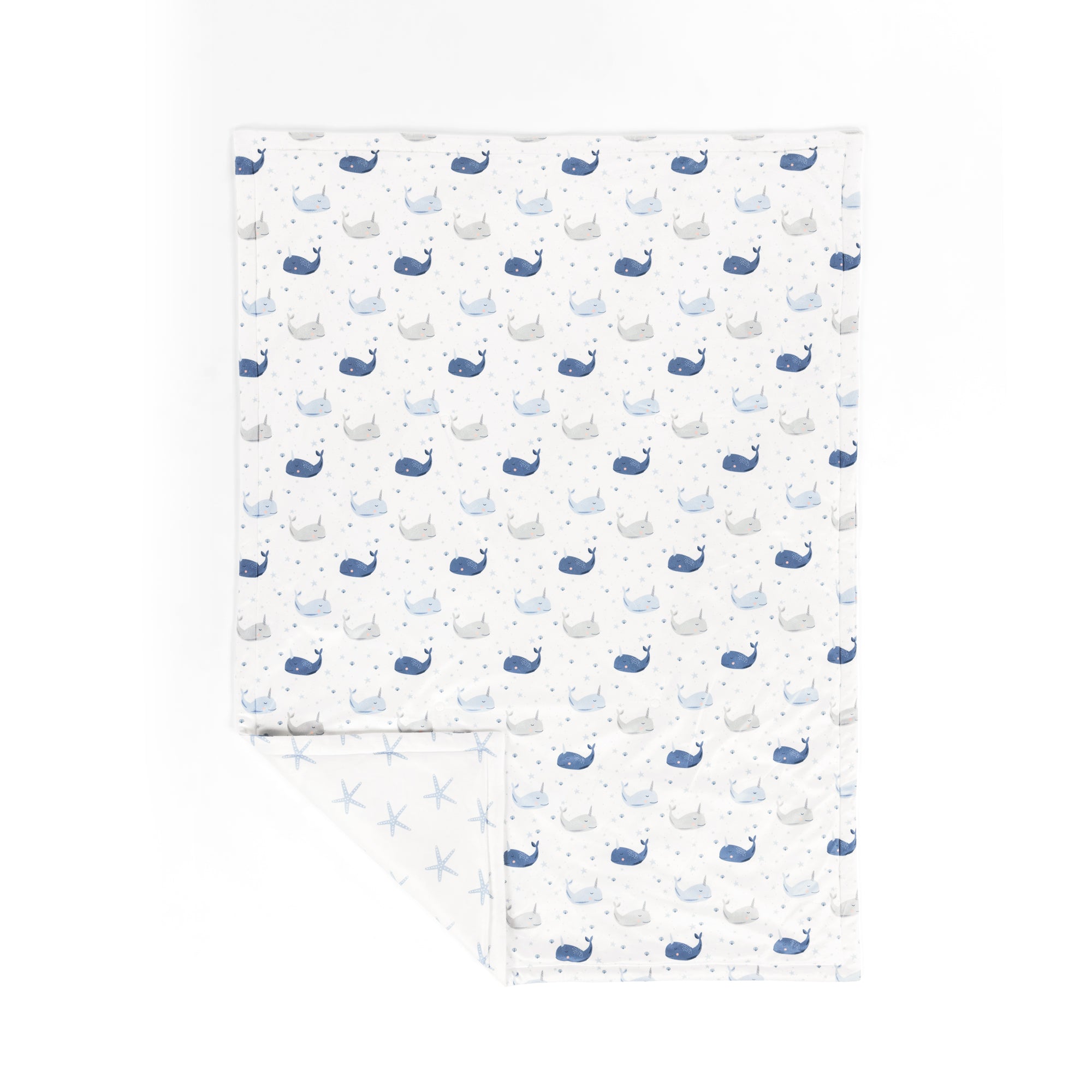 Narwhal Starfish Reversible Soft & Plush Oversized Baby Blanket