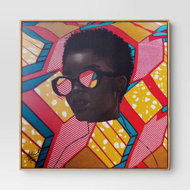 X Pattern Portrait By Adekunle Adeleke Framed Wall Canvas