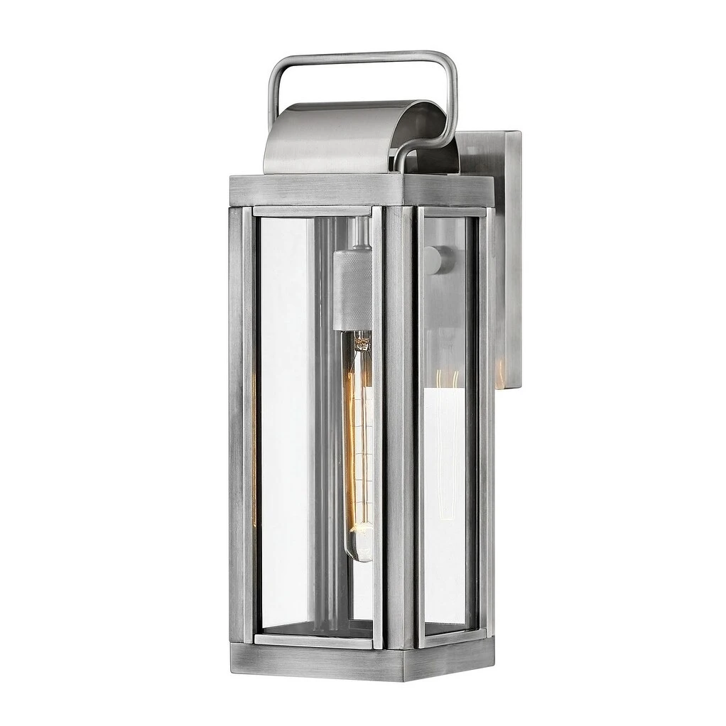 Hinkley Sag Harbor 1-Light Outdoor Wall Mount Lantern in Antique Brushed Aluminum Shopping - The Best Deals on Outdoor Wall Lanterns | 31665283