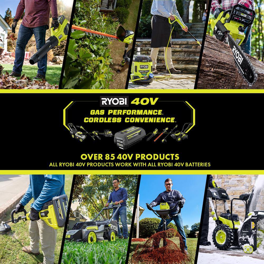 RYOBI 40V Expand-It Cordless Battery Attachment Capable String Trimmer with 4.0 Ah Battery and Charger RY40250