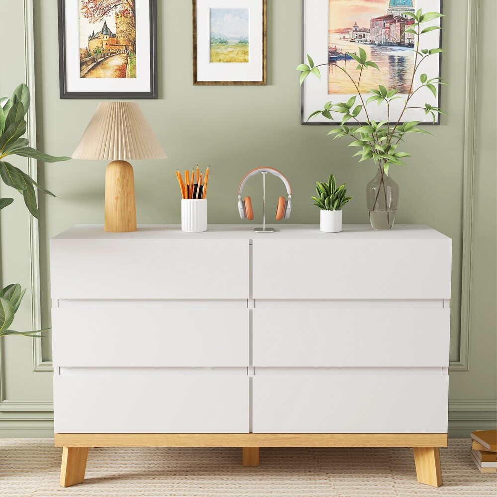 Modern Style 6 Drawers Dresser Storage Cabinet