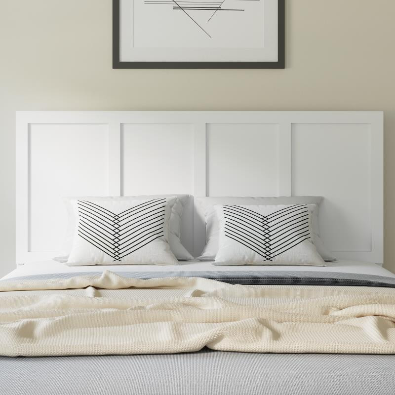 Queen White 4 Panel Headboard   Transitional   Headboards   by PARMA HOME  Houzz