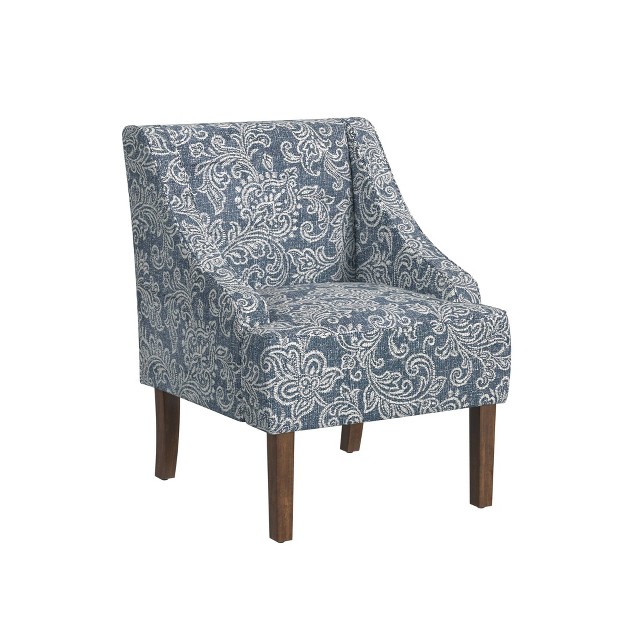 Classic Swoop Arm Chair Jacobean Print Homepop