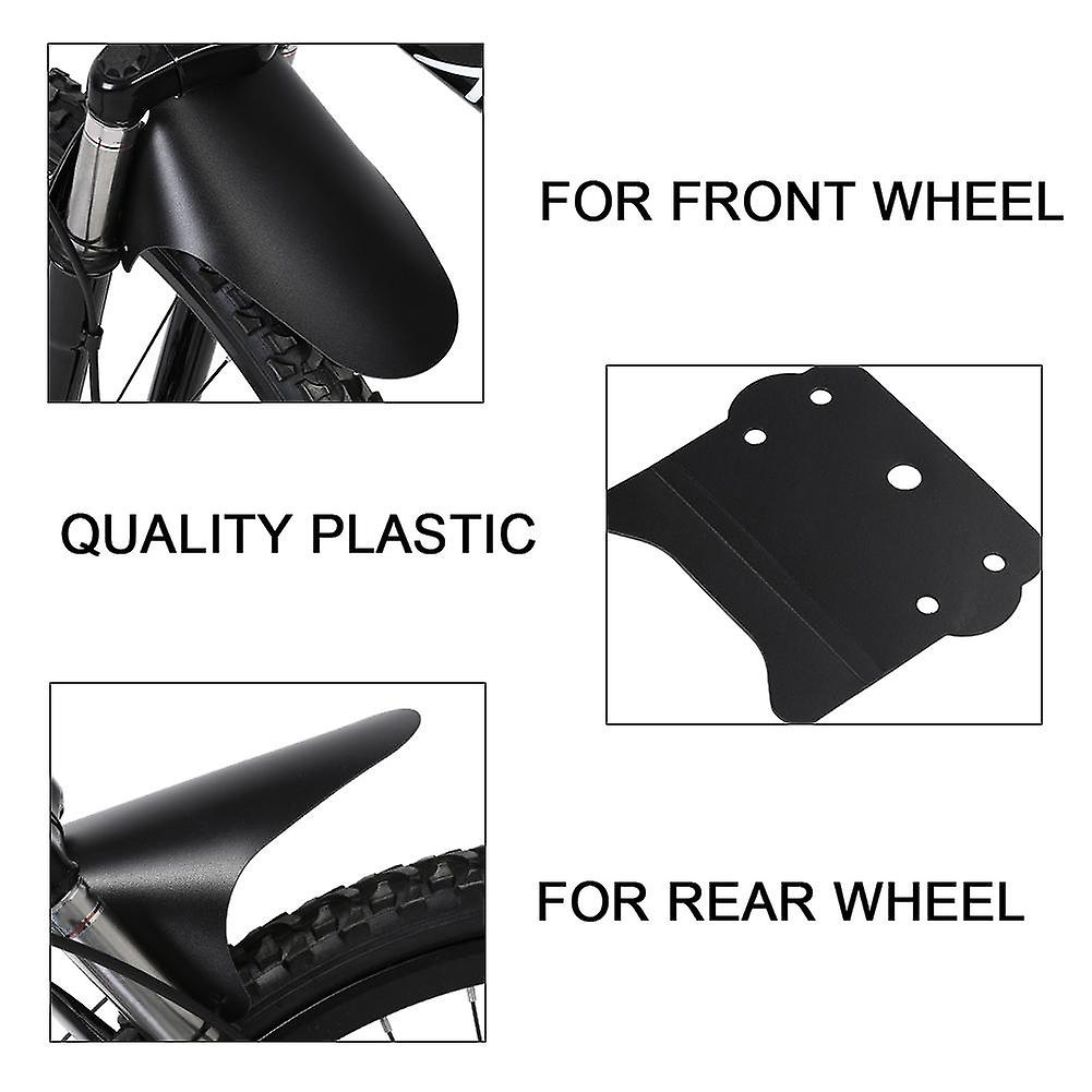 Mountain Bike Bicycle Front Rear Tire Black Mudguards Mud Guard Fenders Set Accessory