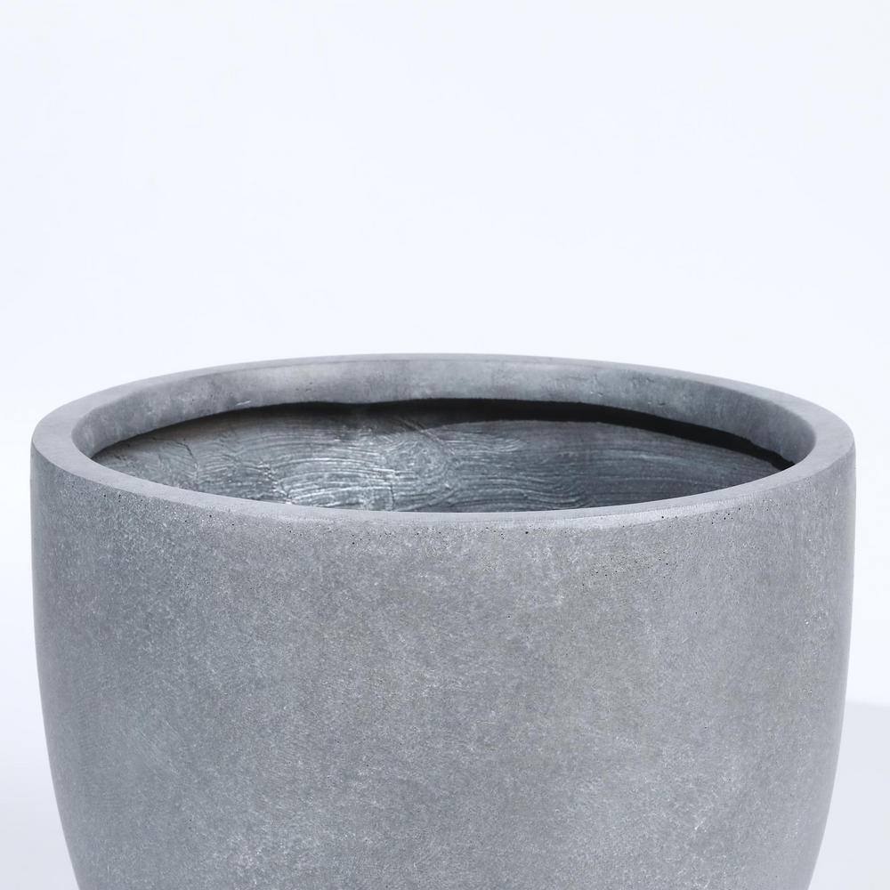 LuxenHome 17.2 in. H Round Tapered Light Gray MgO Composite Planter Pot WH035-LGY