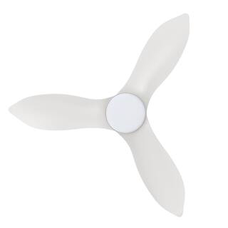 CARRO Daisy 45 in. Dimmable LED IndoorOutdoor White Smart Ceiling Fan with Light and Remote Works with AlexaGoogle Home HS453V1-L12-W1-1-FM