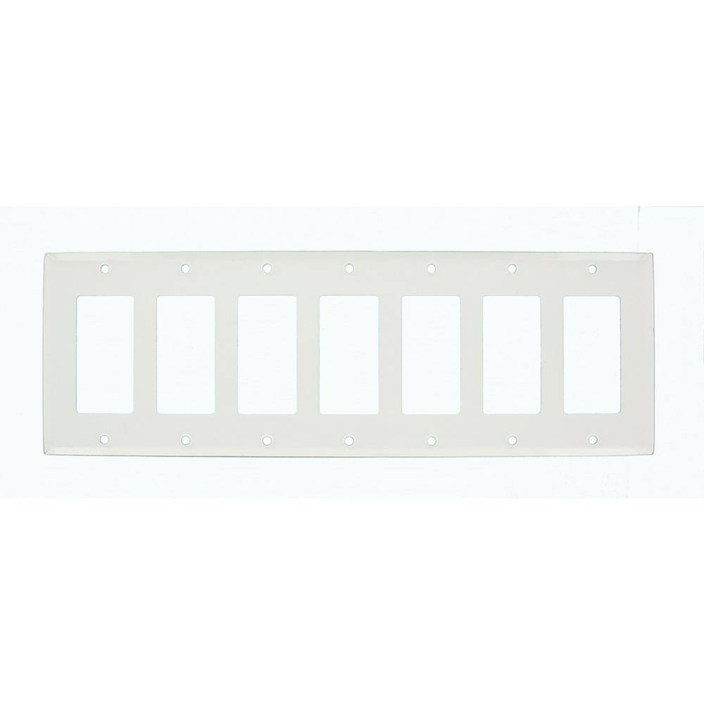 Leviton White 7-Gang DecoratorRocker Wall Plate (1-Pack) 80407-W