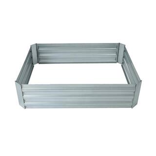 LuxenHome 48 in. Galvanized Metal Rectangular Raised Garden Bed WHPL1271