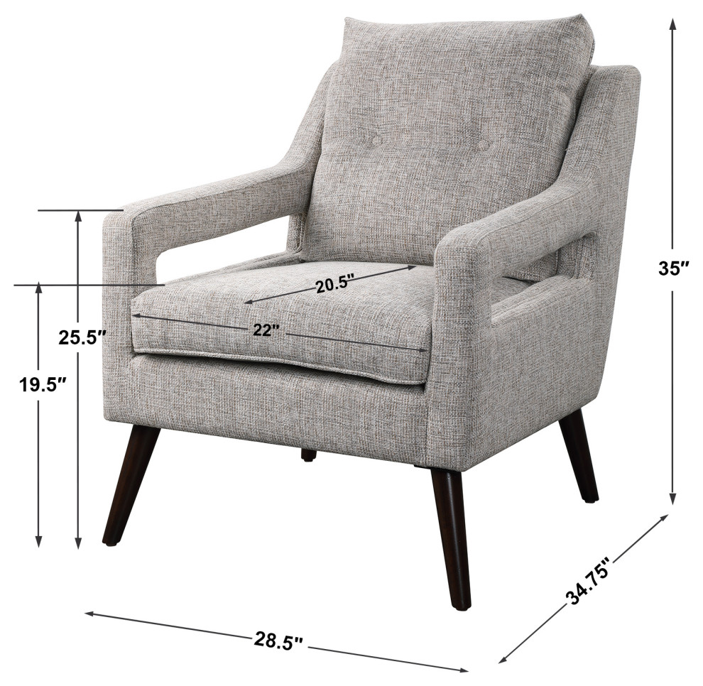 O  x27Brien Armchair  Stone   Midcentury   Armchairs And Accent Chairs   by HedgeApple  Houzz