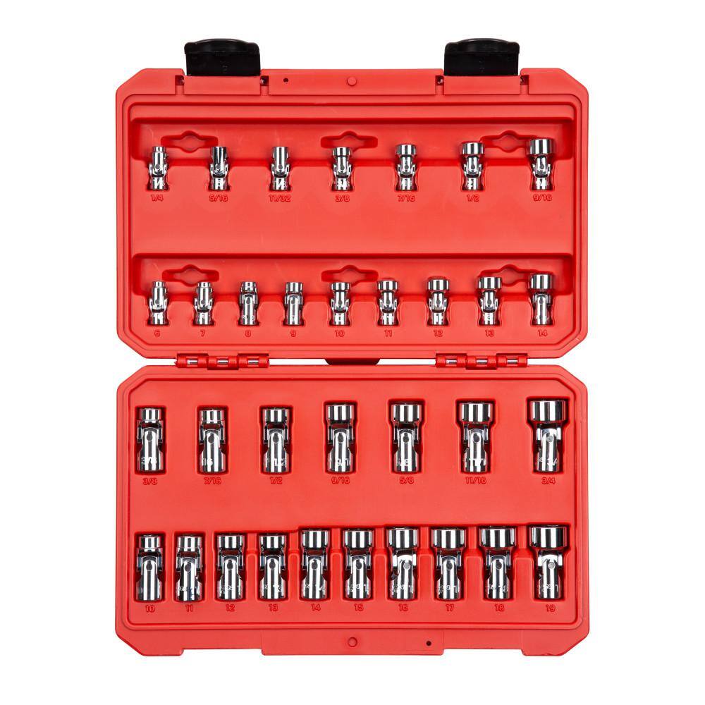 TEKTON 14 38 in. Drive Universal Joint Socket Set (33-Piece) SHD99301