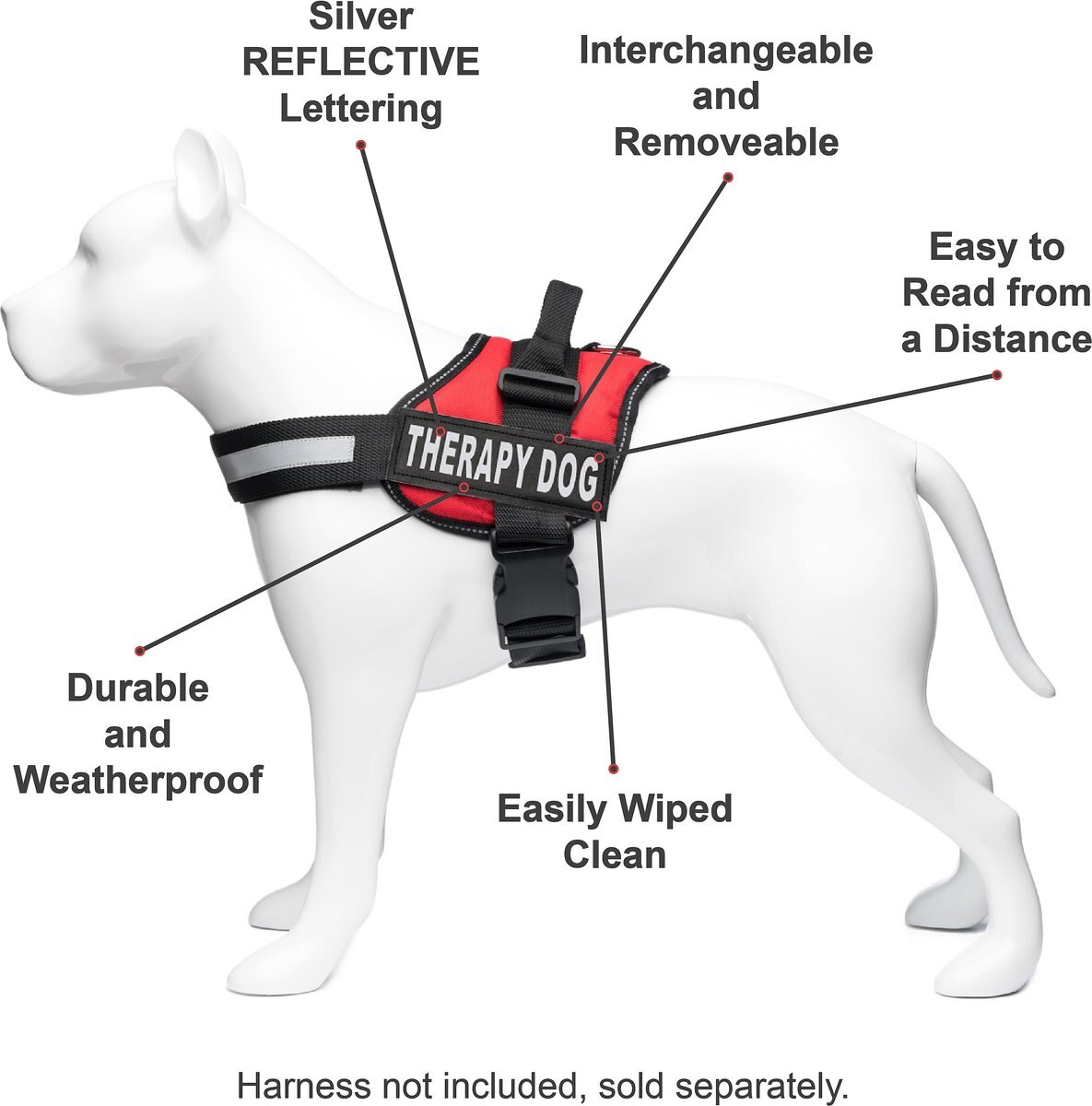 Industrial Puppy Therapy Dog Harness Patch， 2 count