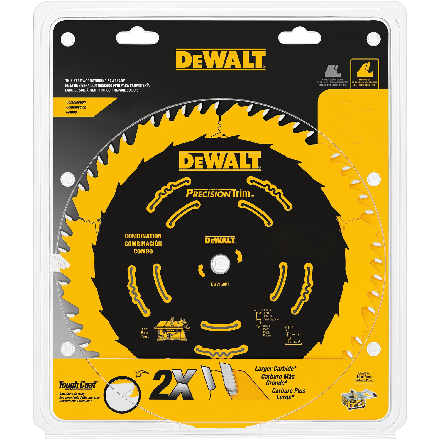 DW 7-1/4 in. D X 5/8 in. Precision Trim Carbide Saw Blade 40 teeth 1 pk