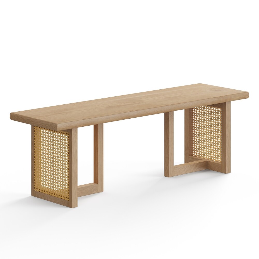 Havenwood Rectangular Cane Dining Bench