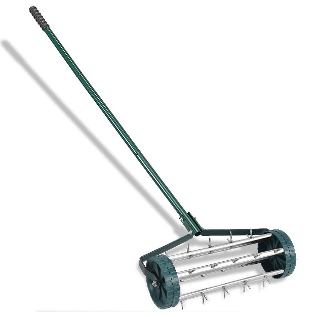 Costway Rolling Garden Lawn Aerator Roller Home Grass Steel Handle