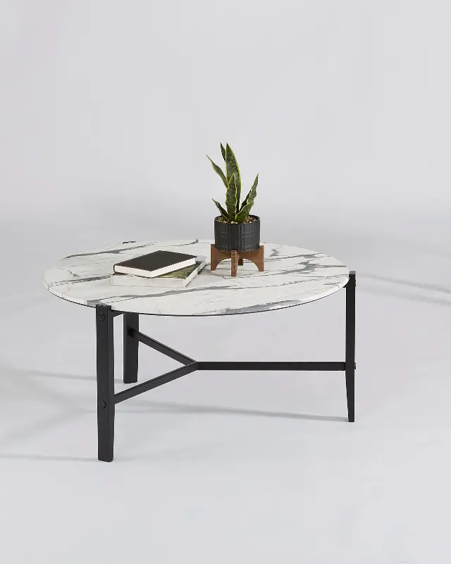 Rowen Black and White Cocktail Table